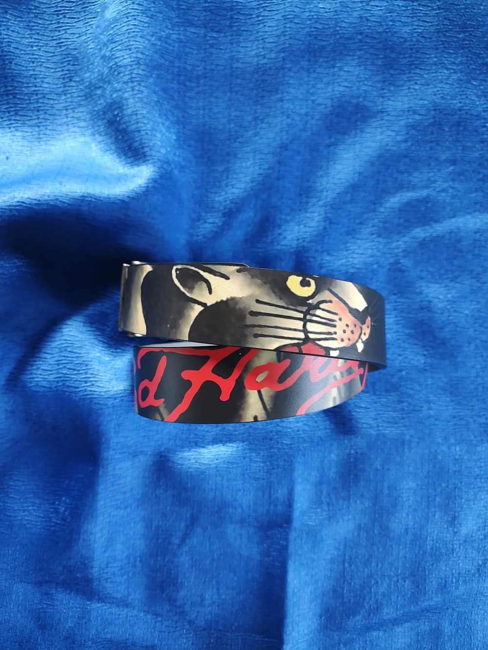 Ed Hardy Reversible Panther Tattoo Print Belt Mens Size 34 New!